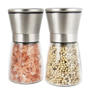 China Stainless Steel 132mm 235g 170ml Glass Salt Bottle wholesale