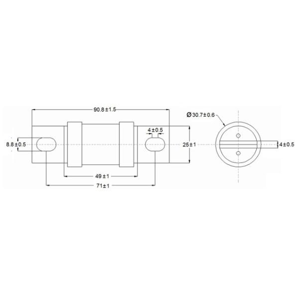Ceramic Automotive Fuses Full-Range Breaking Fuses For 300A500VDC Electric And Hybrid Vehicles