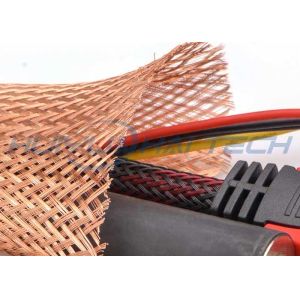 China Meta Tinned Copper Braided Sleeving , Expandable Cable Shielding Sleeve wholesale
