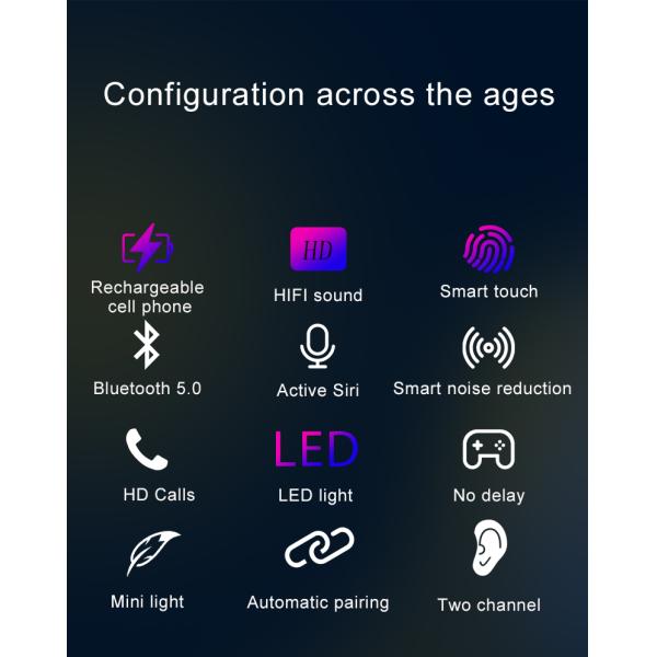 Touch Control TW80 Mini Wireless Bluetooth Earphones With Mic