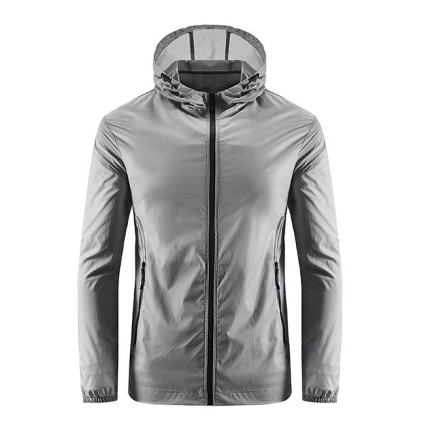 Stand Collar Mens Zip Up Windbreaker Casual Hooded Lightweight Hiking Jacket