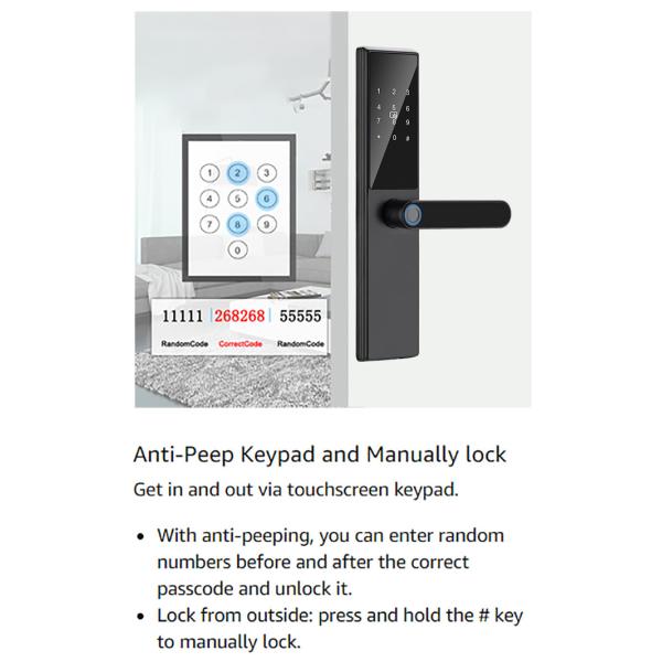 Aluminum Alloy Smart Home TTlock Keyless Digital Door Lock Biometric Fingerprint Door Lock