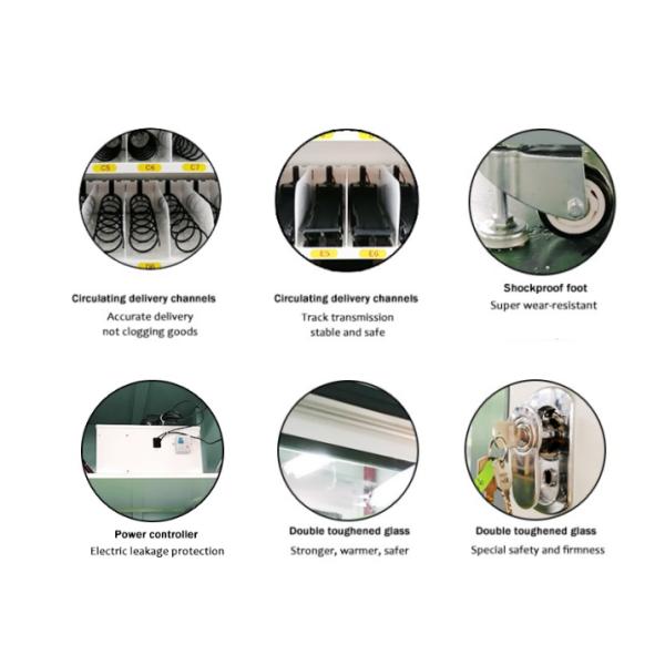 Face ID Payment Custom Vending Machine Large Glass Window 125-270 Capacity, Micron