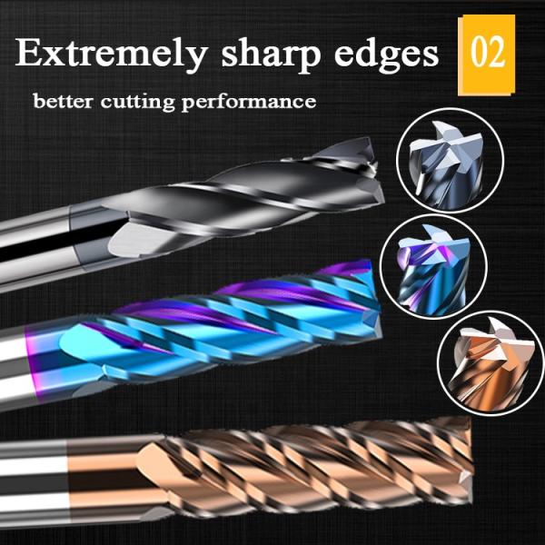 200mm Extra Long Carbide End Mill for CNC, 2-6 Flutes