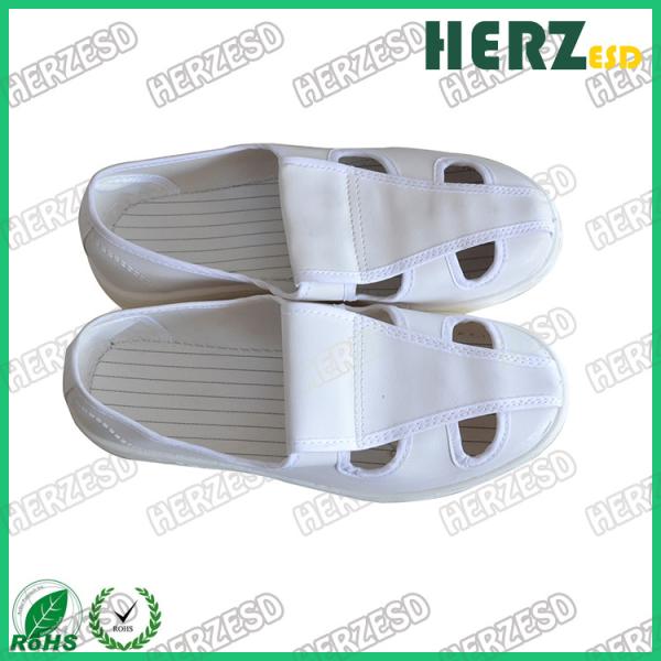ESD Cleanroom Slipper Washable PVC Sole ESD Cleanroom Shoes , Anti Static Shoes White Color