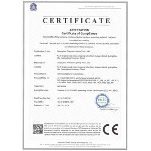 Guangzhou Phenson Lighting Tech., Ltd Certifications