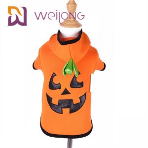 China Autumn Embroidery Face Halloween Pumpkin Dog Hoodie Cat Dog Clothes wholesale