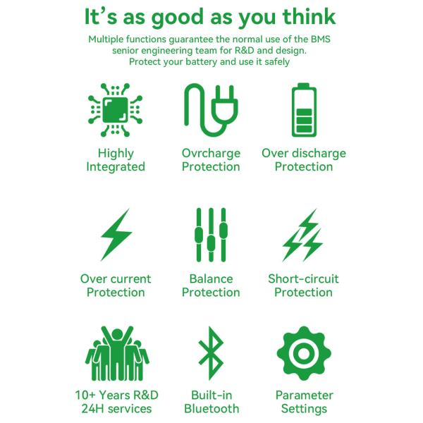 21S Smart Lifepo4 Battery BMS Board 80A For E Bike Solar Storage System