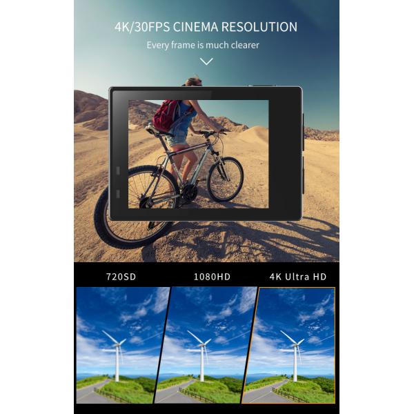 RF Remote EIS Action Camcorder Sports 1050mAh Real 4k External Mic