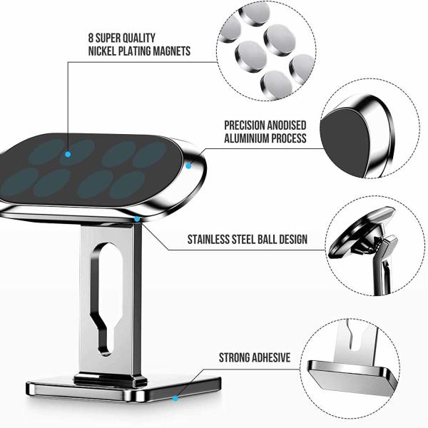 RoHS Adjustable Iphone Holder N50 Magnet Mobile Phone Stands For Vehicle