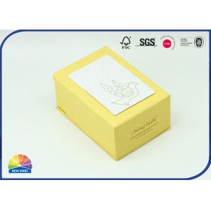 Faint Yellow Printing 1200gsm Hinged Lid Box Gold Hot Stamping