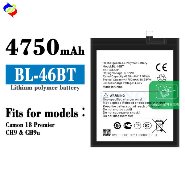 4750mAh BL-46BT Battery For Tecno Camon 18 Premier phone batteries Rechargeable
