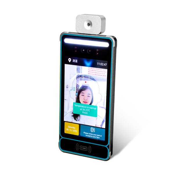 Body Temperature Face Recognition Terminal Access Control 8inch Screen 42 ℃
