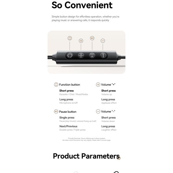 ESSAGER SK1 USB Type-C Earphones with 10mm Graphene Diaphragm Built-In Sound Card and Noise Cancelling for High-Quality Audio