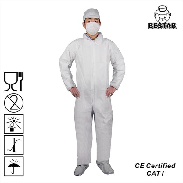 OEM 25gsm-40gsm Lightweight Disposable Medical Coveralls Protective Clothing