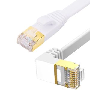 China White Straight Flat Patch Cable PVC Jacket Multipurpose UTP Shield wholesale