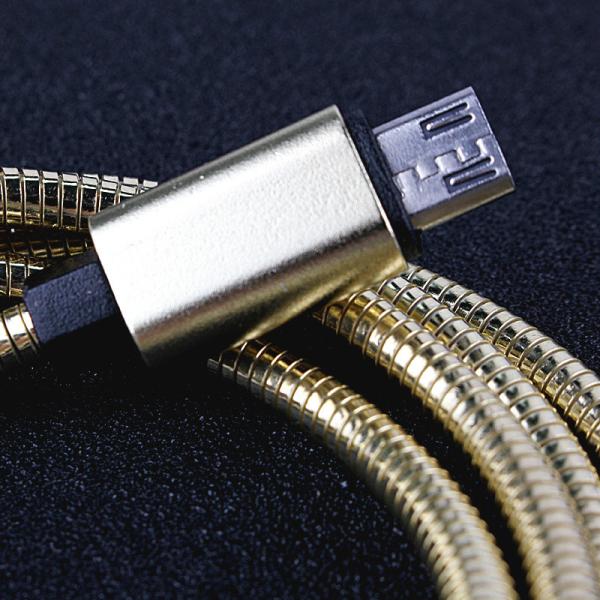 Spring stainless steel metal braided usb data charging cable for iphone for HUAWEI samsung android High speed