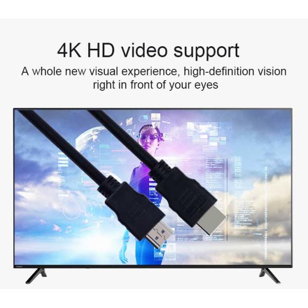 OEM ODM 4k Optical Hdmi Cable Stock , ROHS 1.0m Black PVC Xbox Hdmi Cord