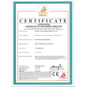 Hangzhou Sansen Hardware Machinery Co.,Ltd. Certifications