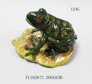 China hot sale jeweled enamel frog prince trinket box Pewter alloy antique plated Frog Jeweled Trinket Box on sale