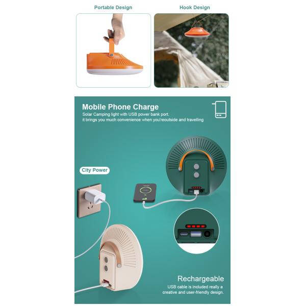 Emergency Flashing Solar Camping Lights Portable 4pcs