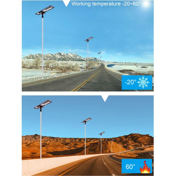 Angle Adustable Integrated Solar Street Light Aluminum 30w 40w 60w 7500K