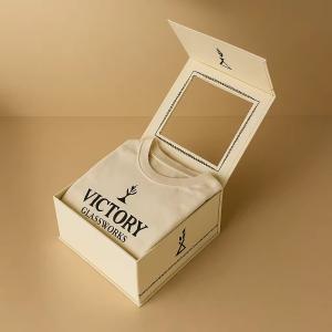 Custom Clothing Packaging Box Flip Top Garment Magnetic Closure Rigid Box With Window