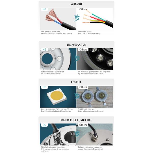 White Color Wateroof IP68 SS316L 6000K DC 24V LED Fountain Ring Lights