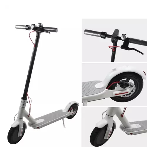 8.5 Inch Tire Electric Stand Up Scooter Whtie / Black Color With Double Braking System