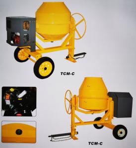 China Cylinder Type Gasoline Cement Mixer Semi Dry 350L Gas Powered Cement Mixer wholesale
