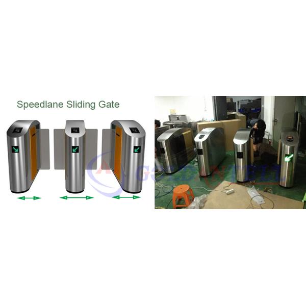 zk access reader Half height or Full High Turnstile Retractable Glass Barrier , speed gate for indoor theater