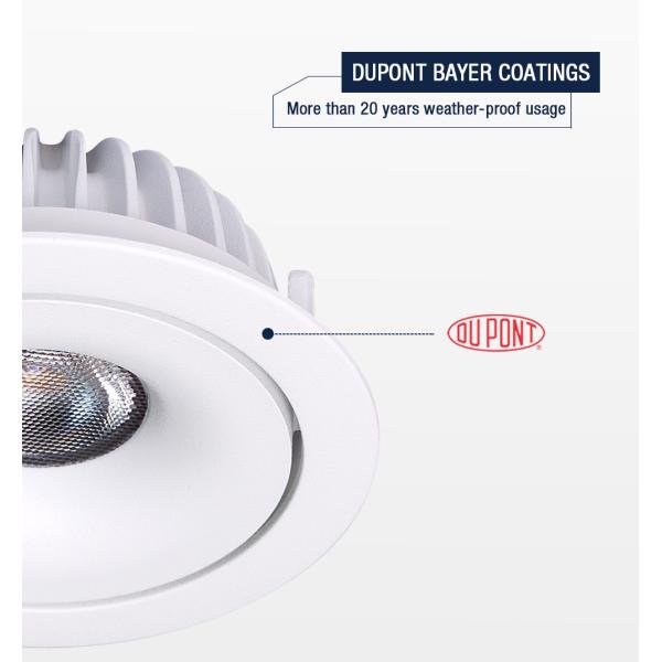 Aluminum COB LED Dimmable Downlight Multi Scene Flicker Free