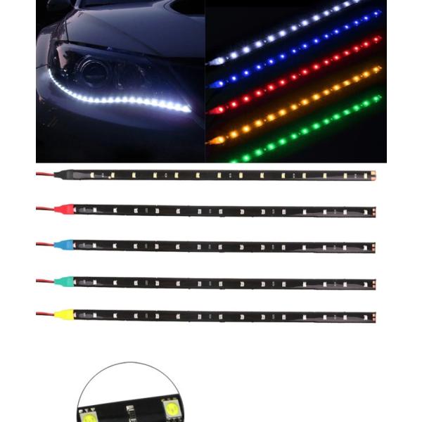 30cm Car Headlight LED Tube Strip 3528 Patch Emergency Warning Light