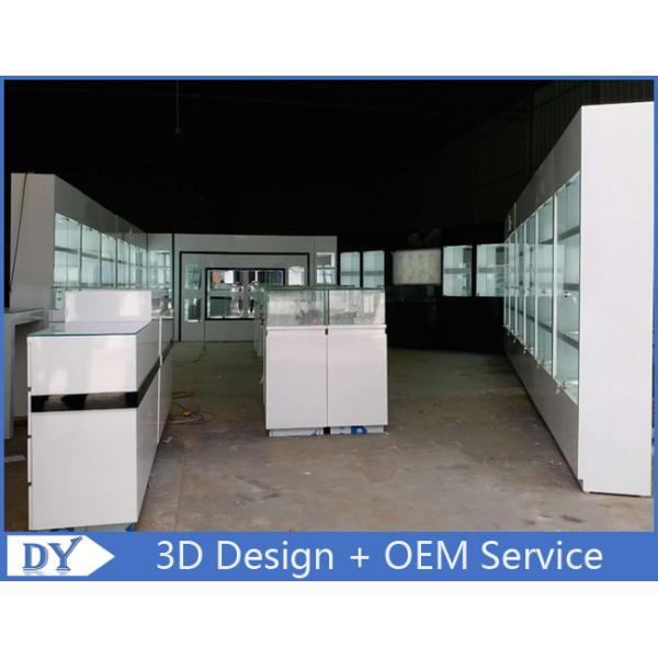 High Wooden Shelf Jewellery Shop Display Cabinets For Showroom