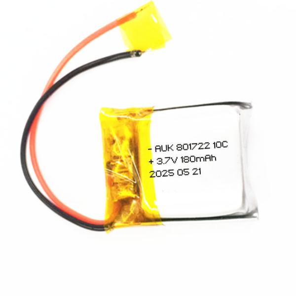 AUK 10C 15C High Discharge Rate Lipo Battery 801722 801721 10C 180mAh 220mAh 15C Lithium Polymer Battery