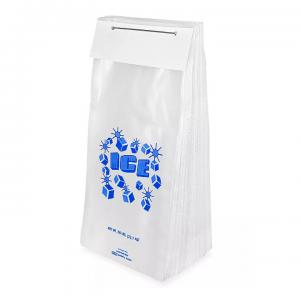 China Custom Logo Printing Food Grade Strong Material 8 Lb 10 Lb 20lb Plastic Twist Ties Handle Wicket Ice Cube Bags Set on sale