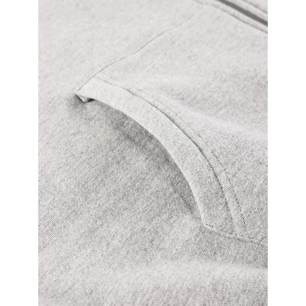 Zip Up Heavyweight Cotton Hoodie Cropped Winter Polyester Solid Male Black