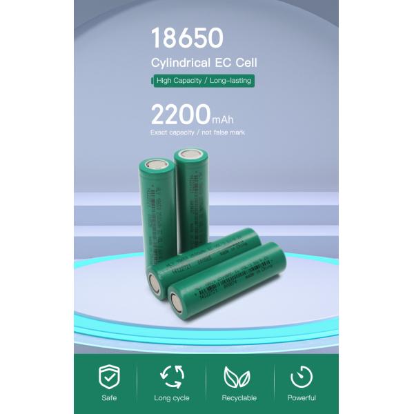 Low Current 2500mAh Lithium Cylindrical Battery Cells 18650 For Bright Flashlight