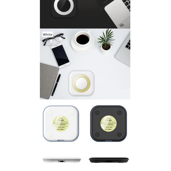 Black / White Fast Wireless Mobile Charger , Wireless Charging Pad PC ABS CE FCC Rohs