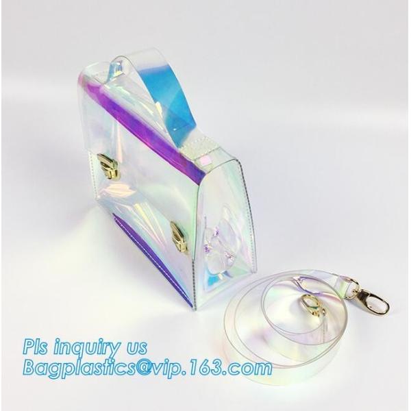 beach bag pvc handbag for women, Full Chevron Prints PVC Lady Shoulder Handbag With Interior Pocket, pvc, tpu, eva bags