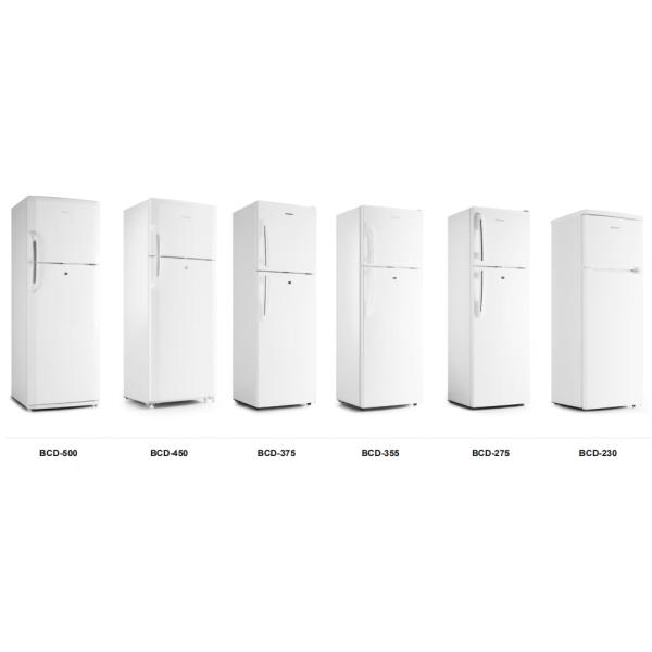 Fast Cooling Low Power Low Noise Direct Cool Double Door Refrigerator , 275L Manual Defrost Freezer