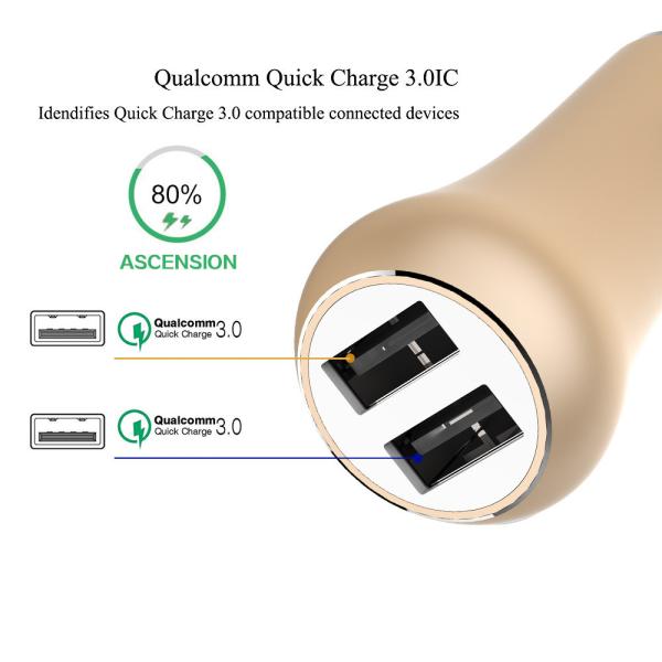 FQC10 Dual QC3.0 car usb charger, universal car charger for phones, top selling car usb charger