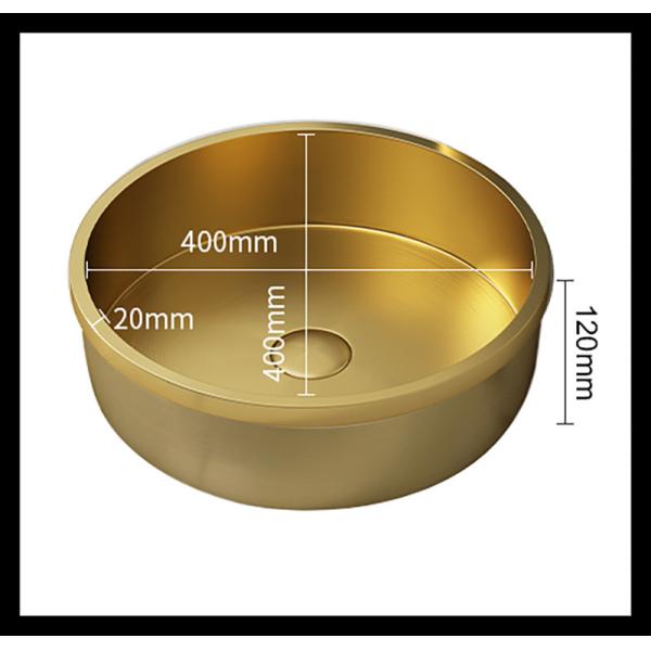 Bathroom Top Mount Vessel Sink Bowl Round Shape With Satin Brushed Finish