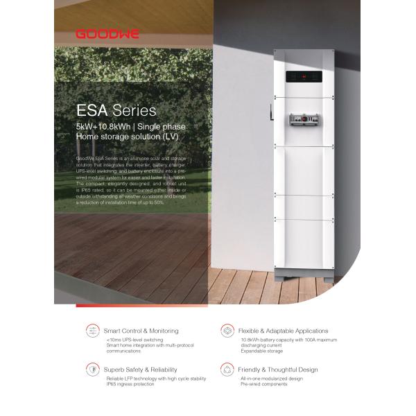 5kW+10.8kWh Stackable LiFePO4 Battery Goodwe ESA GW5048-EST Series