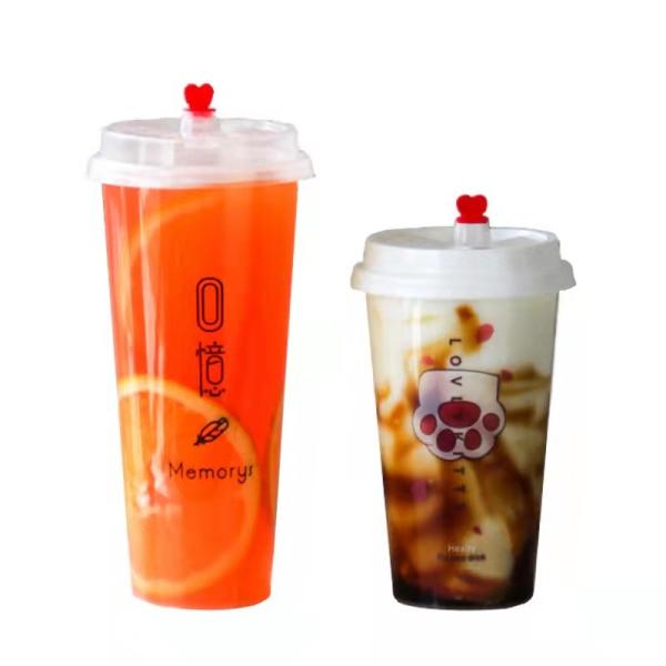 OEM 1L Milk Tea Plastic Cups Single Wall 95mm PP Disposable Cups 1000ml
