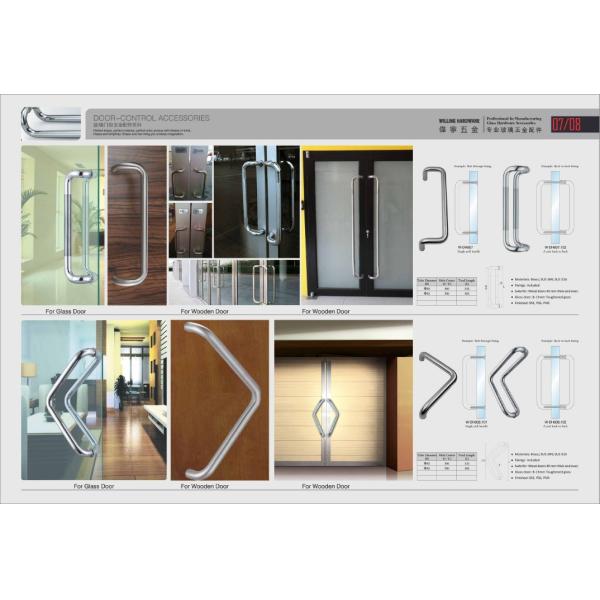 gate handles brass / SUS exterior door handles set Dia. 32mm tub curved design W-DH605 glass shower door handle