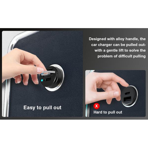 30W 2C Mini Metal Car Charger Multiple Protections Vehicle Fast Charging Adapter