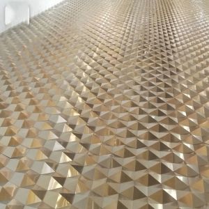 China 201 304 Color Stainless Steel Sheet Coated Decorative 3D Metal Wall Panels wholesale