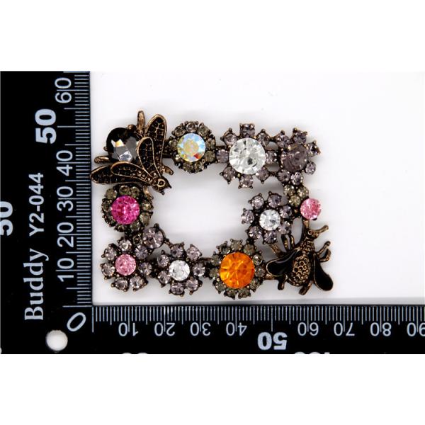 Antique Bronze Rhinestone Shoe Clips Zinc Alloy / Iron / Copper Material