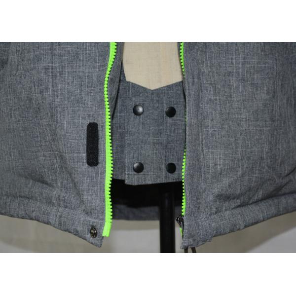 Colorful Mens Quilted Ski Jacket , Waterproof Mens Grey Ski Jacket